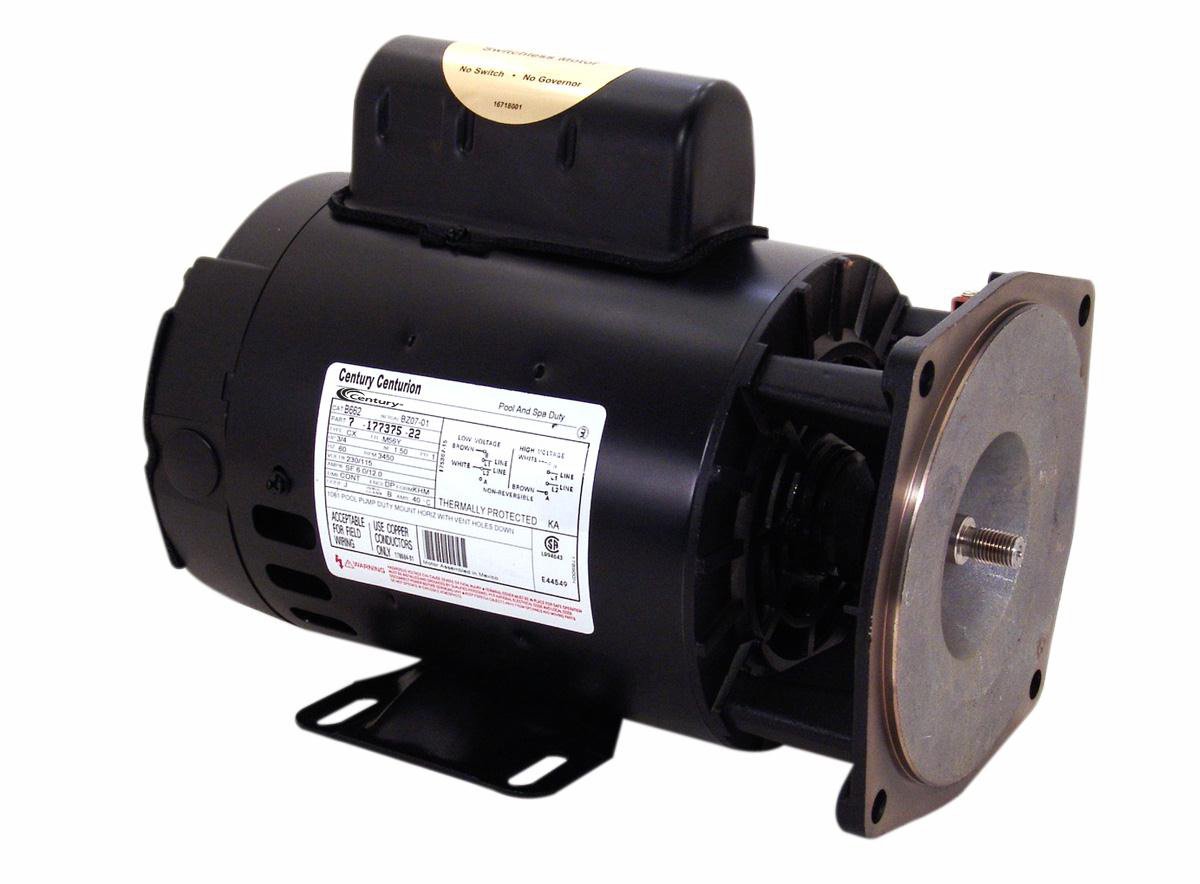 Century UB662 3/4 hp Pool and Spa Pump Motor of Psc 3450 Nameplate RPM 115/230V 56Y Frame