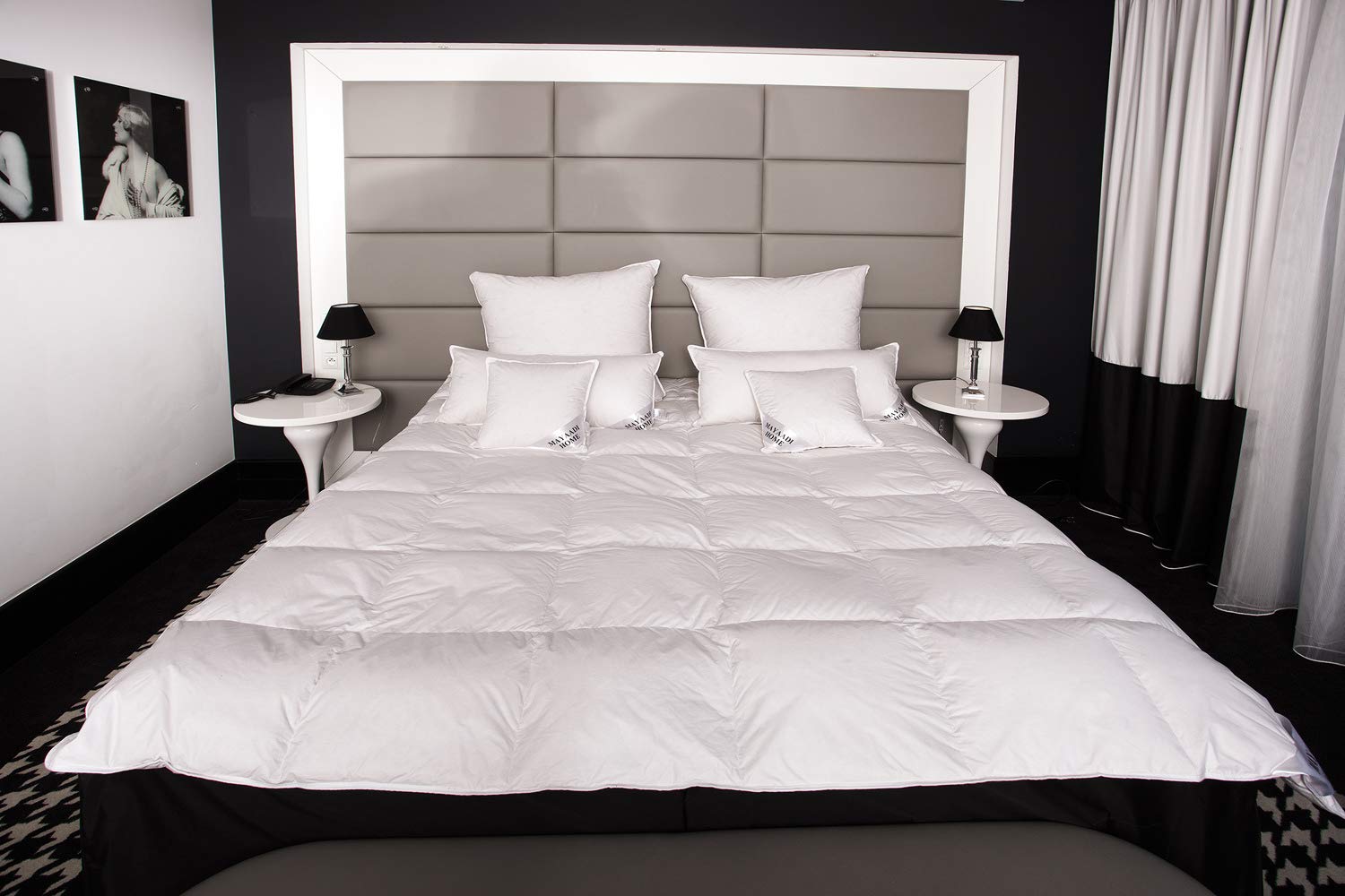 Mayaadi-Home warme Daunendecke 200x220 cm | 2200g Bettdecke, 70% Gänsedaunen 30% Federn | 100% natürliche Baumwolle | Made in Europe | Steppdecke geeignet für Allergiker | HS48