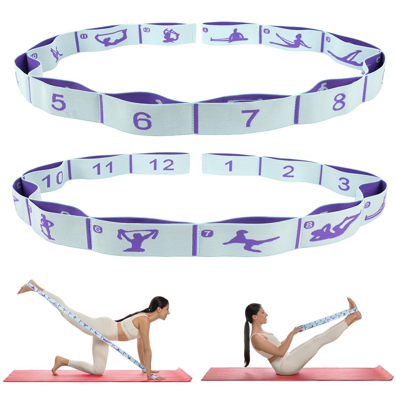 Resistance Bands, Long Fabric Resistance Bands, Yoga Stretching Bands, Stretch Resistance Bands For Exercise, Stretch Straps for Physical Therapy, Yoga, Pilate, Fitness