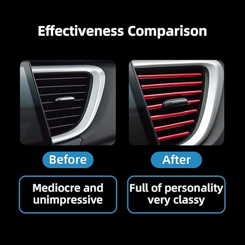 Miniatura 9 de 20 tiras decorativas para aire acondicionado de automóvil, impermeables, flexibles, para salida de aire automático, borde brillante, accesorios