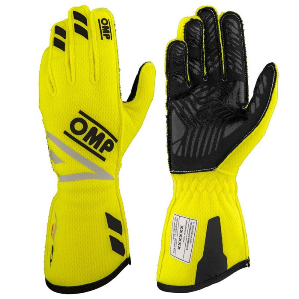 Ompracing Omp One Evo Fx Gloves FIA 8856-2018, Fluo Yellow, Size L