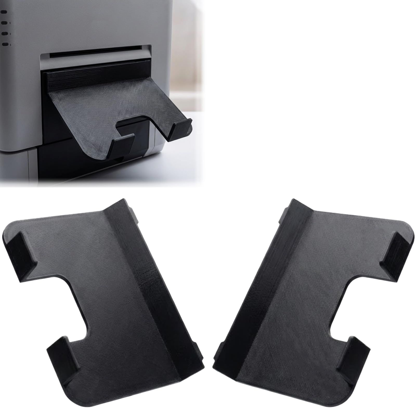 Confezione da 2 vassoi di uscita per stampante fotografica DNP DS-RX1Hs, robusti e durevoli, facili da installare senza attrezzi, con deflettore antiscivolo (nero)