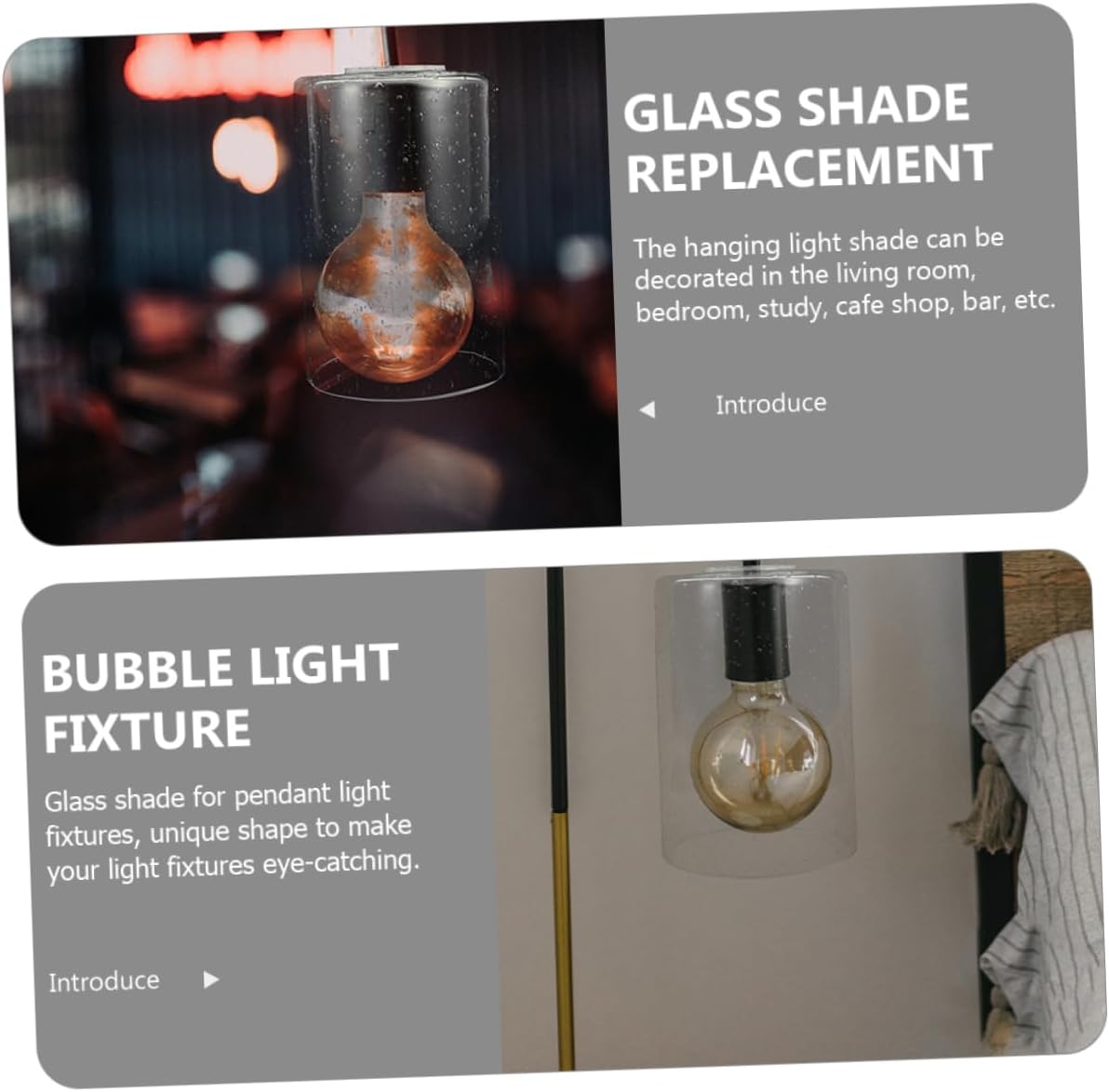 DOITOOL 2pcs Simple Lamp Shades for Chandeliers Glass Shade Ornament Decorative Replacement Lamp Covers