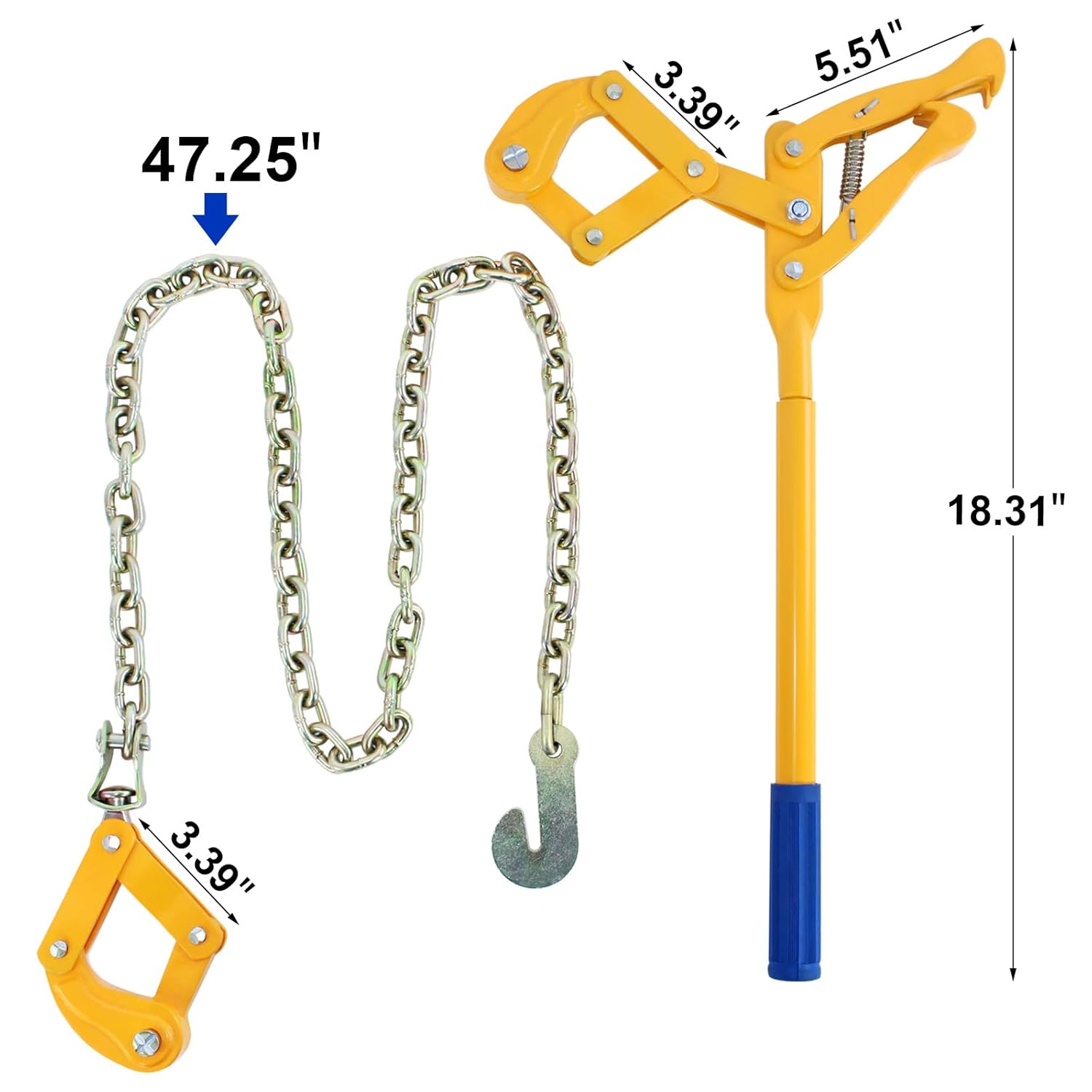 47.25" Chain Link Fence Strainer, Heavy Duty Barbed Wire Tensioner,Chain Strainer Wire Tensioner Labor-Saving Lever Design Capacity 2200lbs for Farm