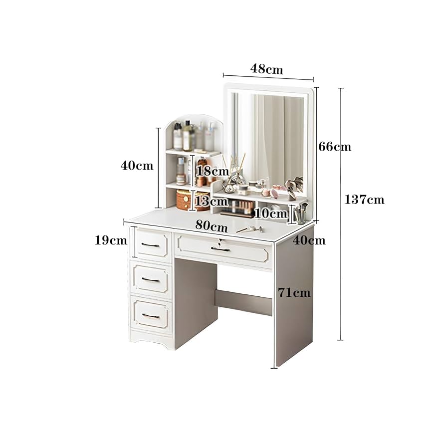 ホワイトドレッサー・鏡台 4引き出し付き　フランフラン ホワイトドレッサー・鏡台 4引き出し付き フランフラン オール