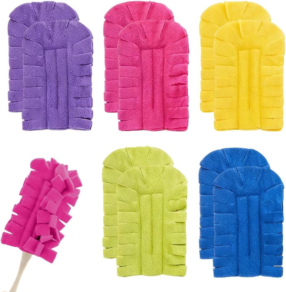 Reusable Duster Refills, 2026 New 360° Heavy Duty Fleece Duster Refills Reusable Duster Pads Washable Cleaning Pads Tools for Cleaning Ceiling Fan Window Kitchen (10)