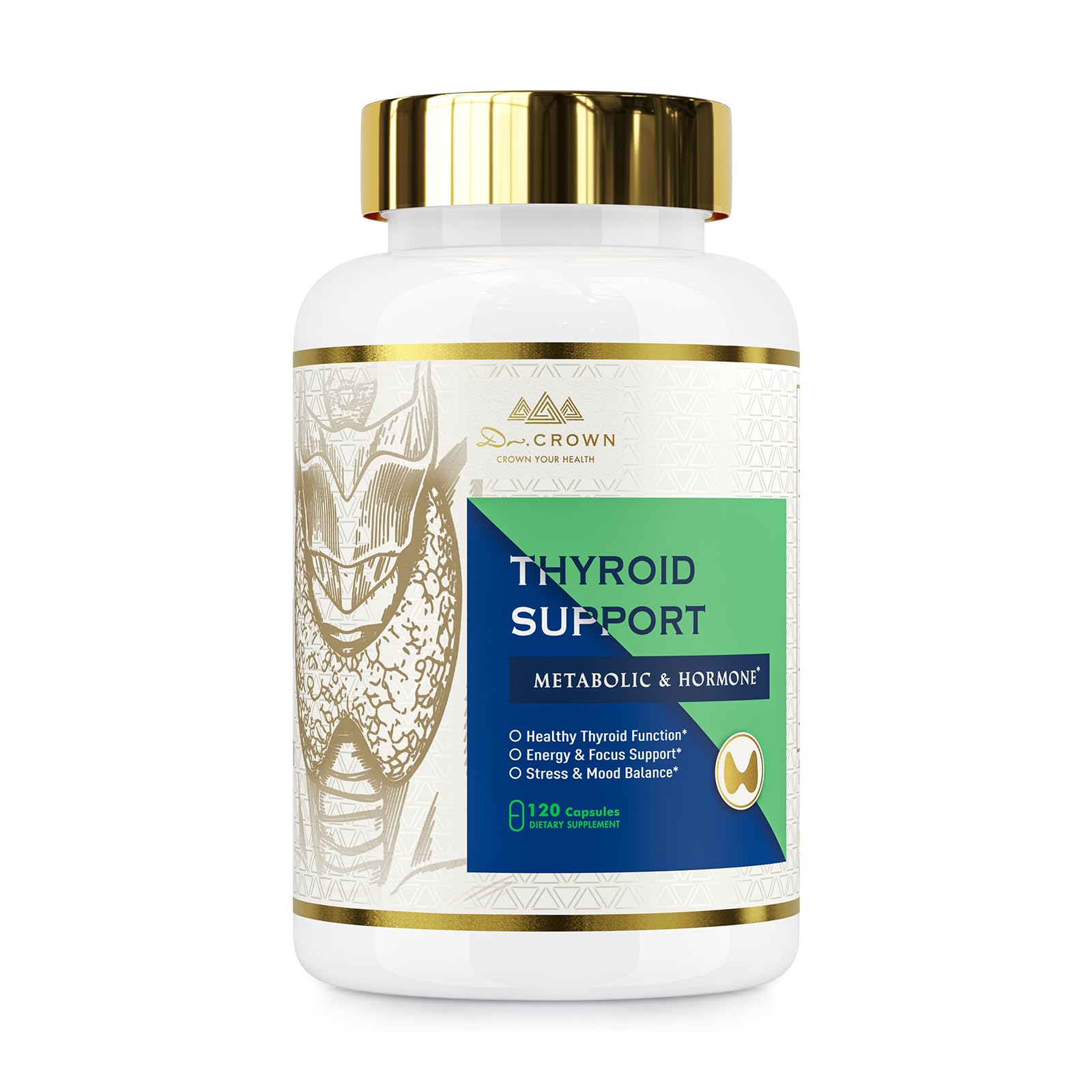 DR. Crown Thyroid Health Complex, Thyroid Support for Women and Men