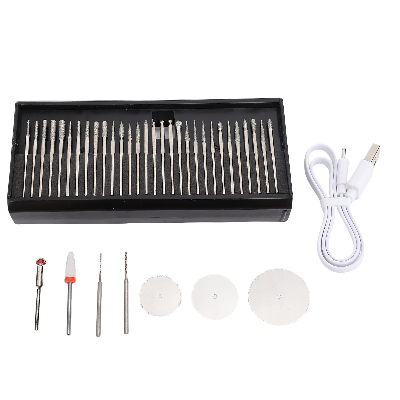 Stylo de gravure électrique multifonctionnel en alliage d'aluminium, outil rotatif sans fil pour Nail Art, polissage, meulage, perçage (Argent)