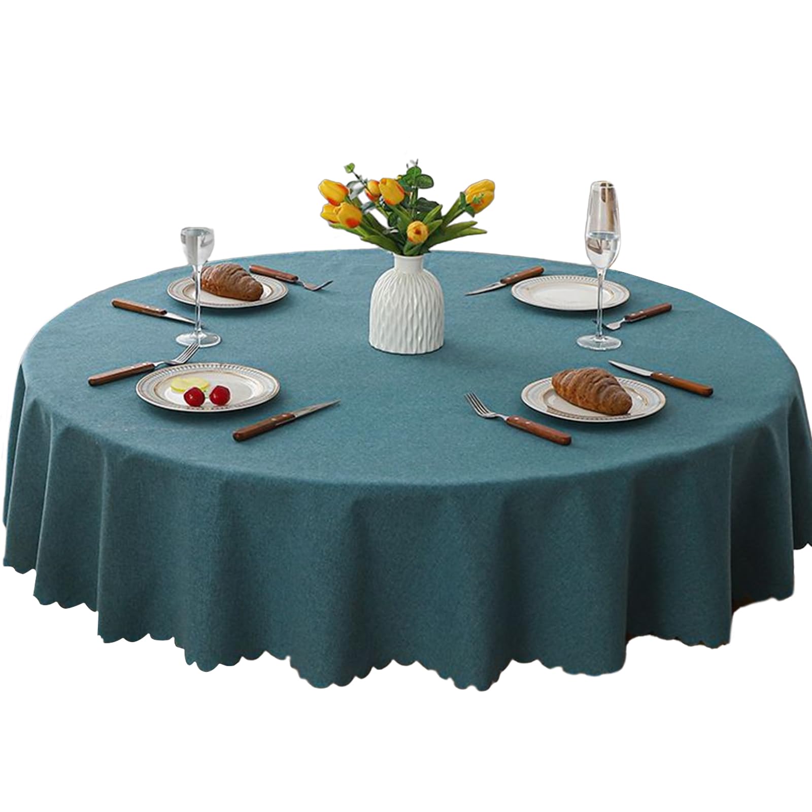 Tsophreniq Linens Table Cloth Perfect for Camping and Parties Circulars Table Cloth Stain Resistant Tablecloth for Weddings Linens Look Tablecloth