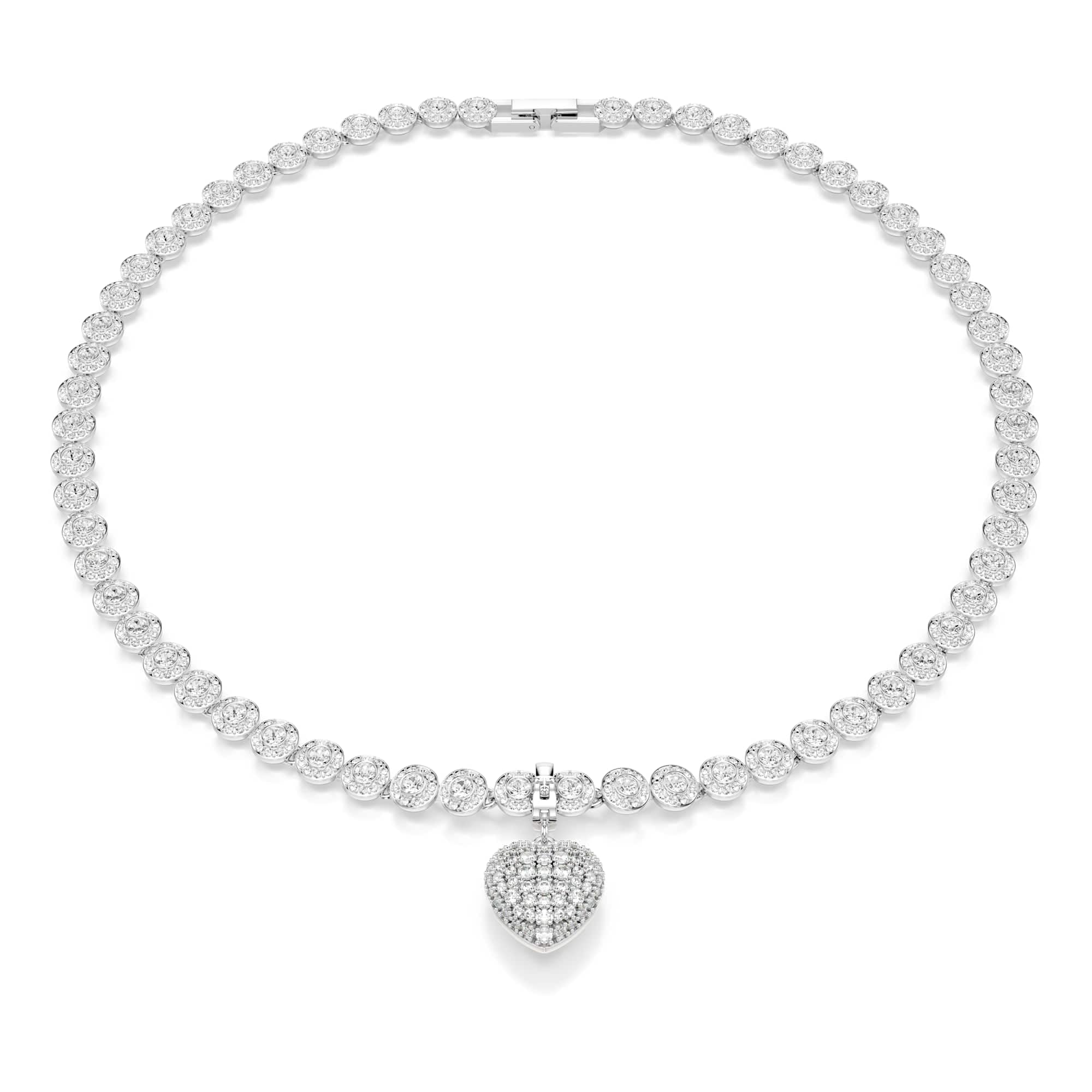 Swarovski Idyllia Collezione Bracciale rigido, Tagli misti, Cuore, Rosa, Finitura in metallo misto