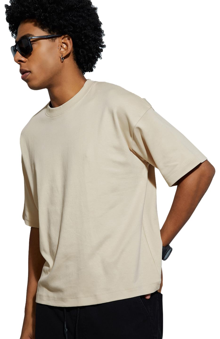 MANSLOOK Men’s Cotton Oversized Fit T-Shirt