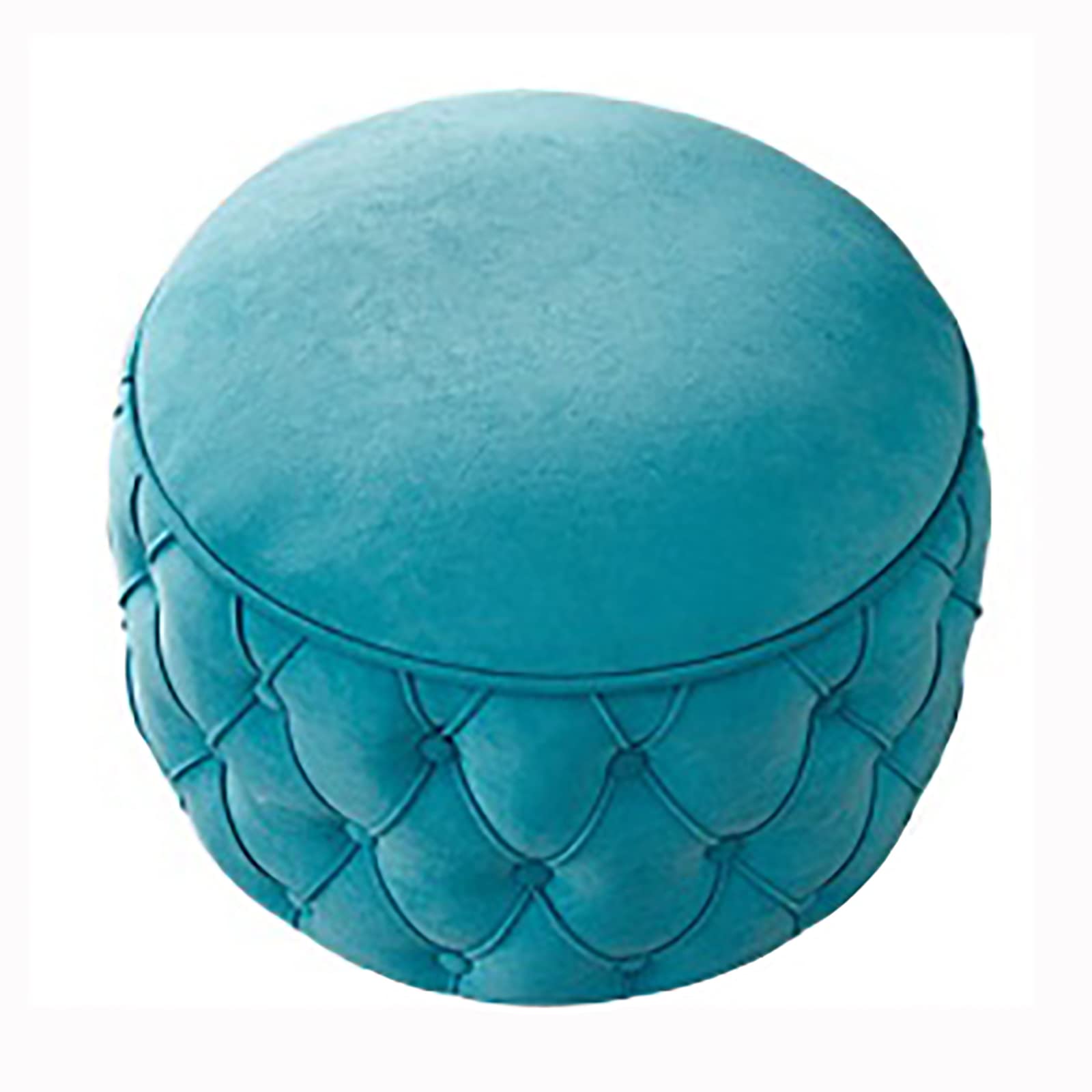 Tabouret de rangement de qualité supérieure en velours bleu et finitions soignées
