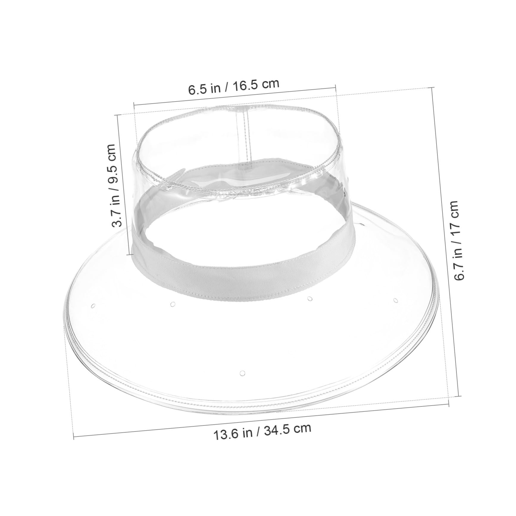 Cappello da Trasparente in PVC Nero Copricapo Unisex per Ciclismo e attività Outdoor Resistente Pioggia e Sole per Spiaggia e Escursioni