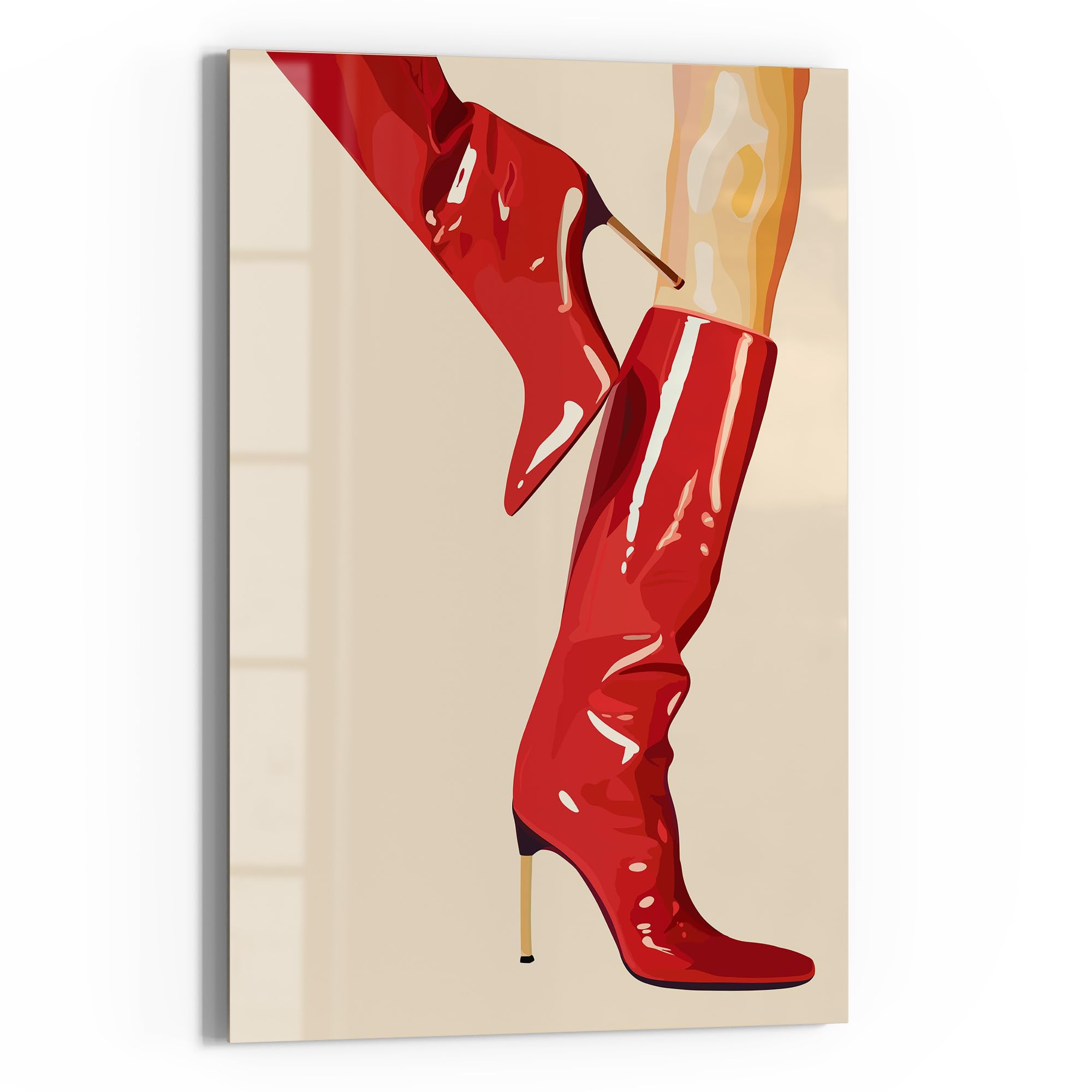 DEQOART Pizarra magnética de cristal, 60 x 90 cm, diseño de la danza de las botas, pizarra magnética con imanes, bolígrafo y paño para cocina y oficina, pizarra magnética y se puede escribir