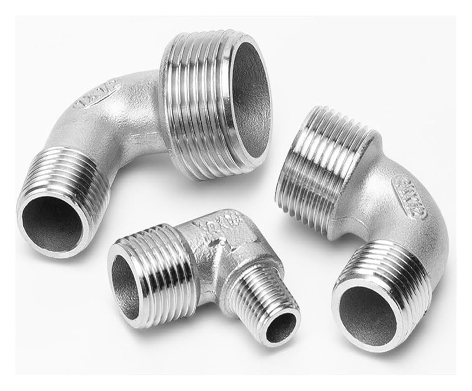 Accesorios de tubería de acero inoxidable fundido acero inoxidable, codo de acero inoxidable de 90°, DN10 x DN8 DN25 x DN20 macho x macho de 90 grados, conector de acople de codo 304 (Dn25 x 20)
