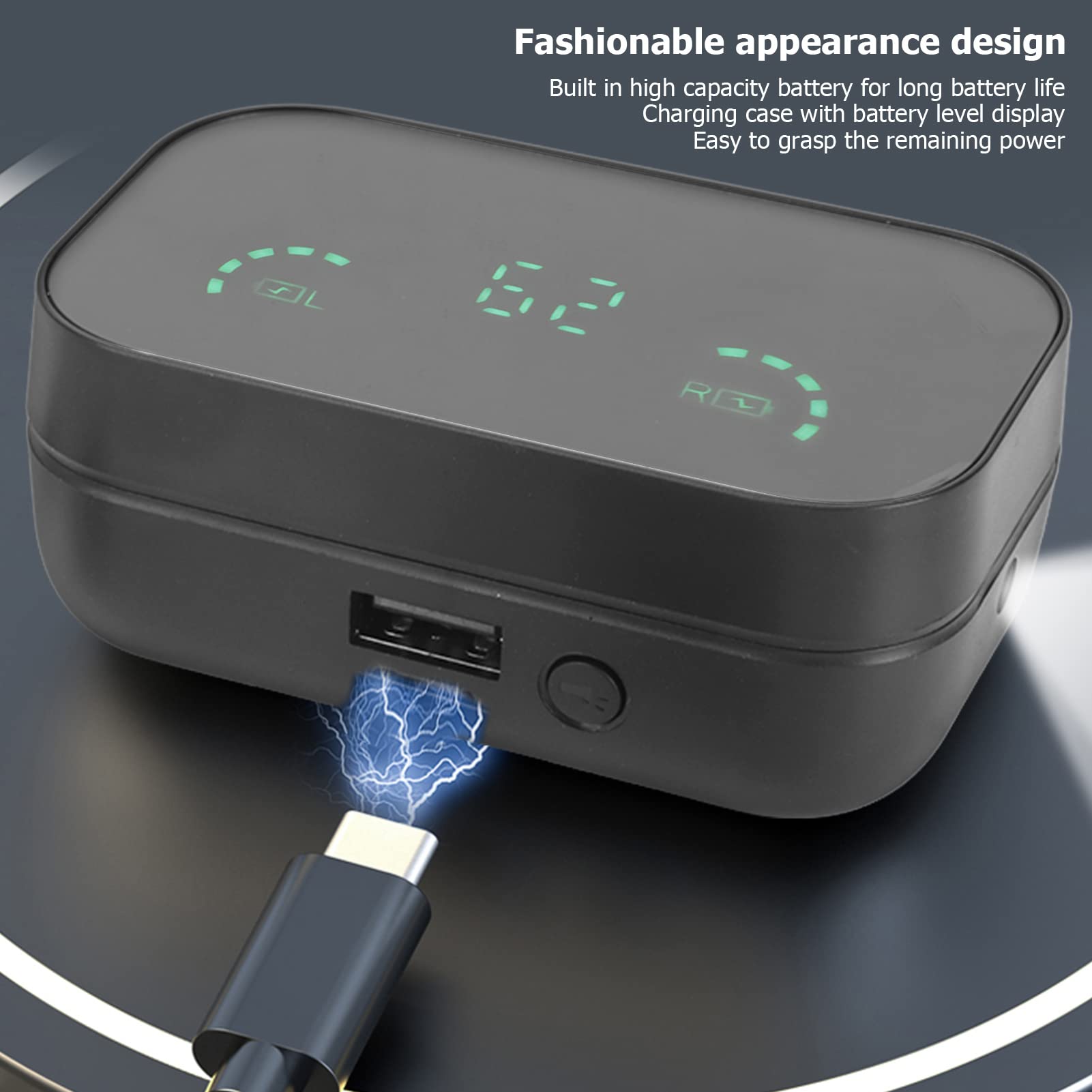 Słuchawki do Tłumaczenia w 144 Językach, Słuchawki Douszne Tłumacza Bluetooth z latarką z Wyświetlaczem Cyfrowym, Bezprzewodowe Słuchawki do Tłumaczenia Stereo HiFi, Czas Czuwania
