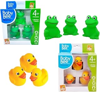 Bichinhos Para Banho Bebê Patinho e Sapinho Kit 3 Unidades (Patinho)