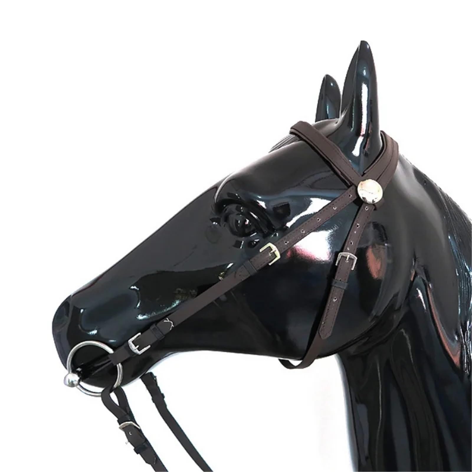 Brida for caballo, diseño de PVC ajustable, arnés de rienda, cabezada, filete con juego de aparejos, collarín de pecho y riendas(Red)