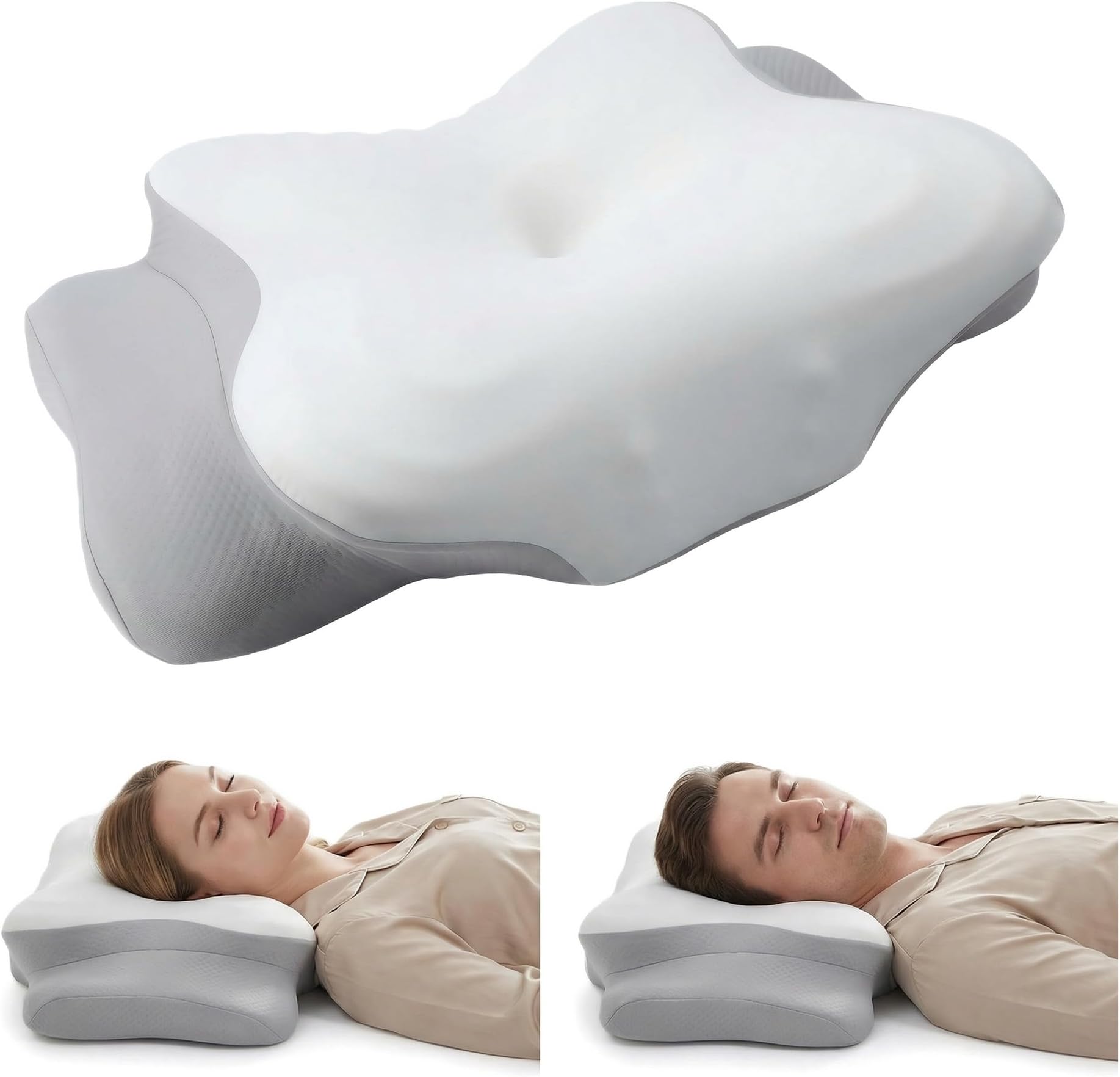 Cervical Pillow for Neck Pain – Ergonomic Memory Foam Bed Pillow for Side and Back Sleepers with Adjustable Height, Breathable Cooling Cover – Orthopedic Support for Spine Alignment