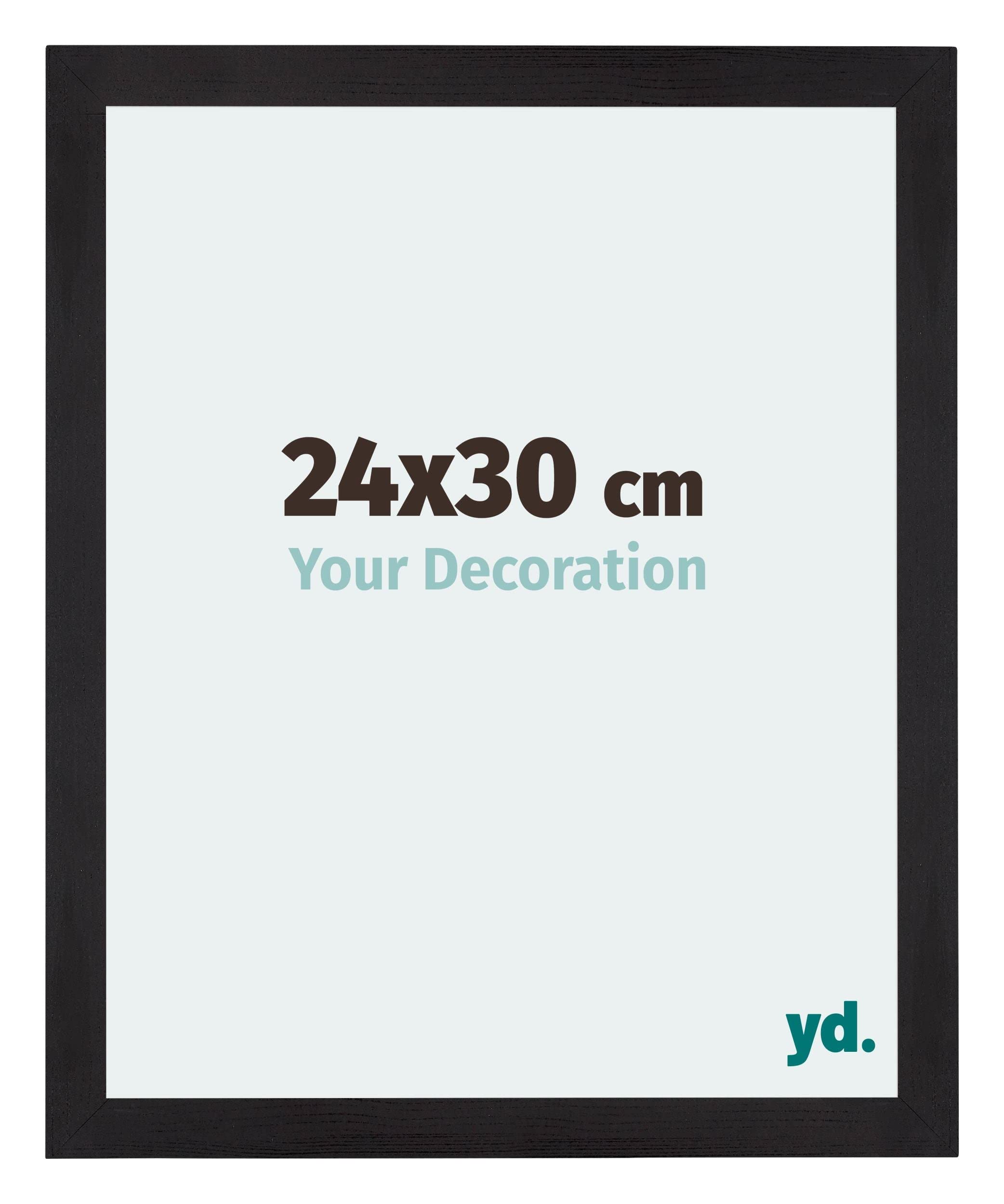 Your Decoration - Picture Frame 24x30 cm - Black Woodgrain - Decorative Wall Frame in MDF with Antireflection - Frame 24x30 - Mura — image 1