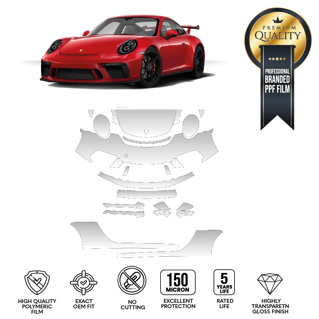 PPF Vinyl / Vinyl Protector / Pre-Cut PPF STAR SAM Car Szablony Kompatybilny z Porsche 911 GT3 2018 (kompletny zestaw)