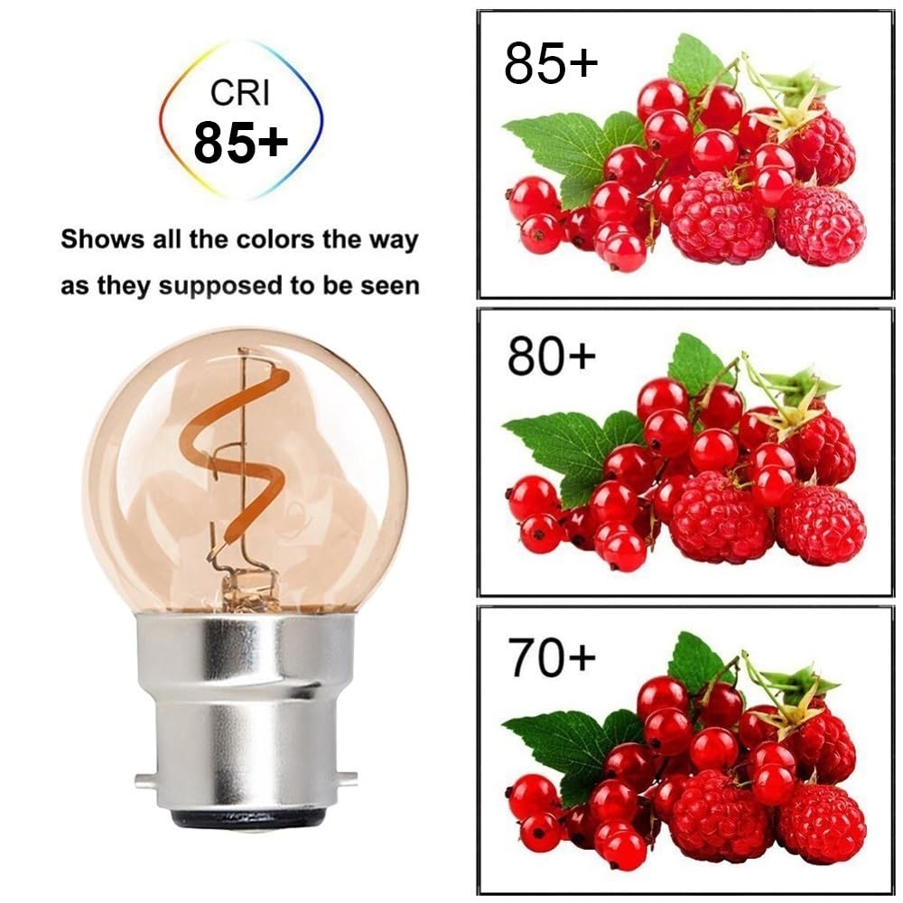 HHF Home Lighting, Lot de 25 ampoules LED à filament spirale AC220V G40 B22 1 W 2200 K, lampe non dimmable