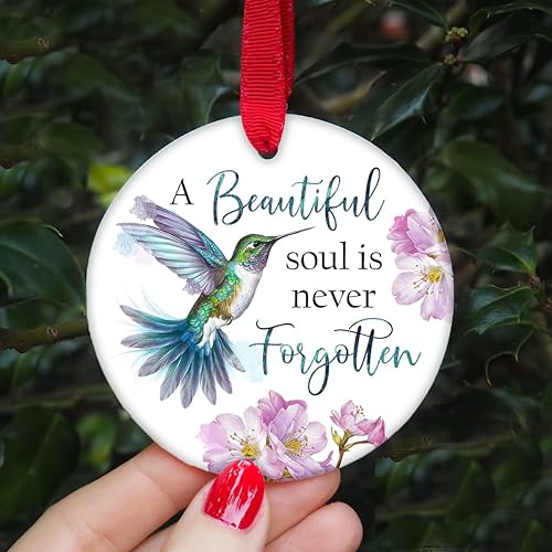 Miniatura 9 de Adorno de Navidad de recuerdo 2023, adorno de Navidad en el cielo, adorno de cerámica de recuerdo conmemorativo (pájaro cardenal)