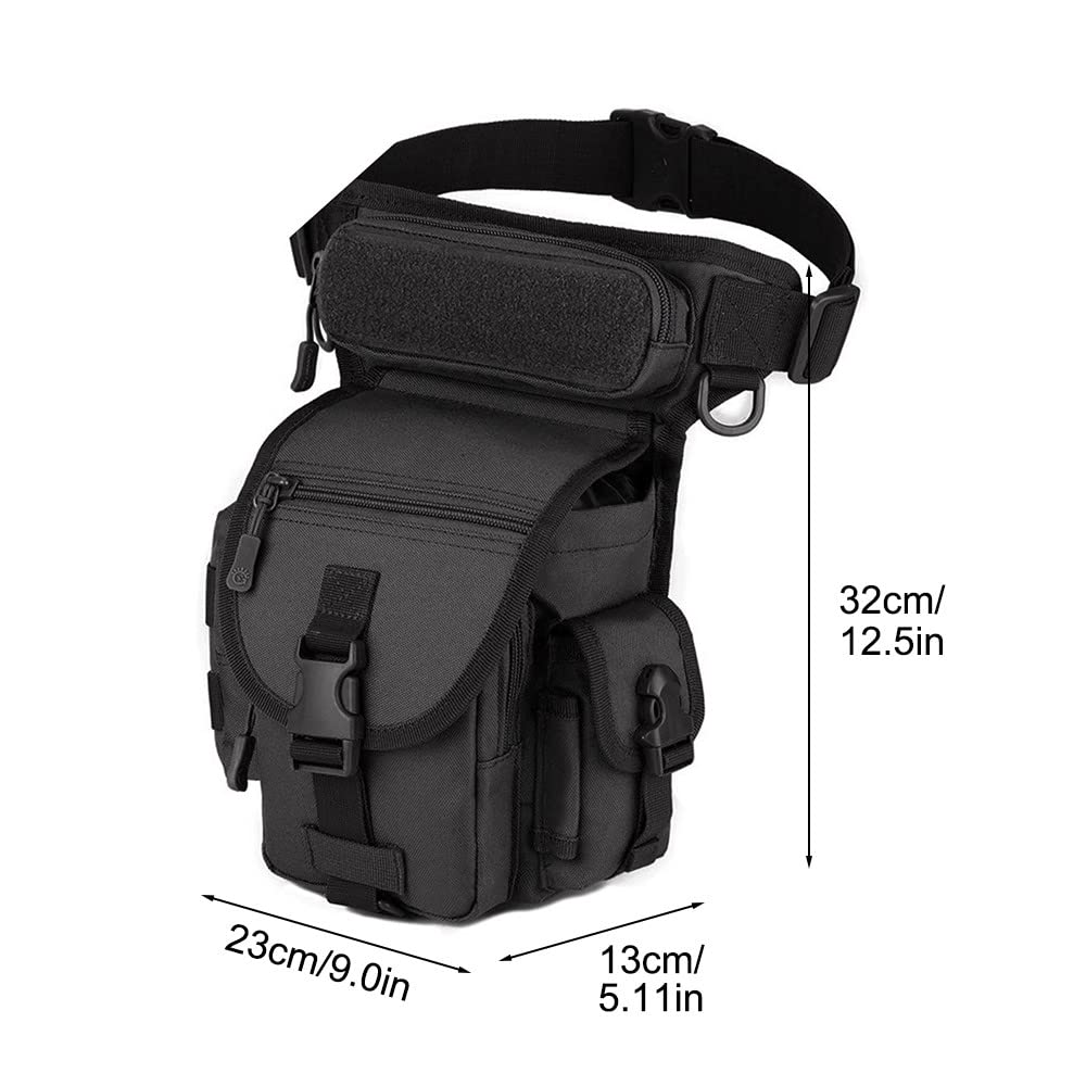 DONGKER Sac de Jambe Moto, Sacoche en Cuisse Oxford Tactique Imperméable pour Randonnée Camping Escalade Cyclisme Pêche Chasse