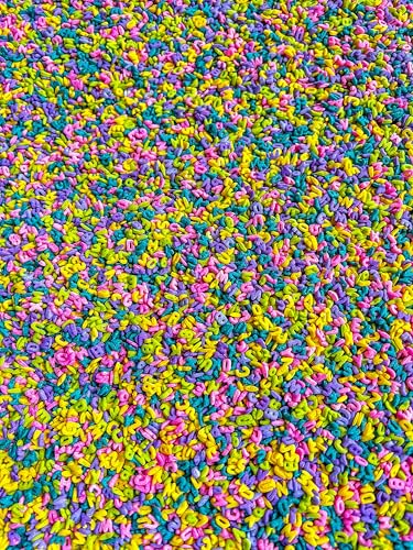 Image of 4 Cups of Tropical Rainbow Alphabet Pasta Sensory Filler for Sensory Table