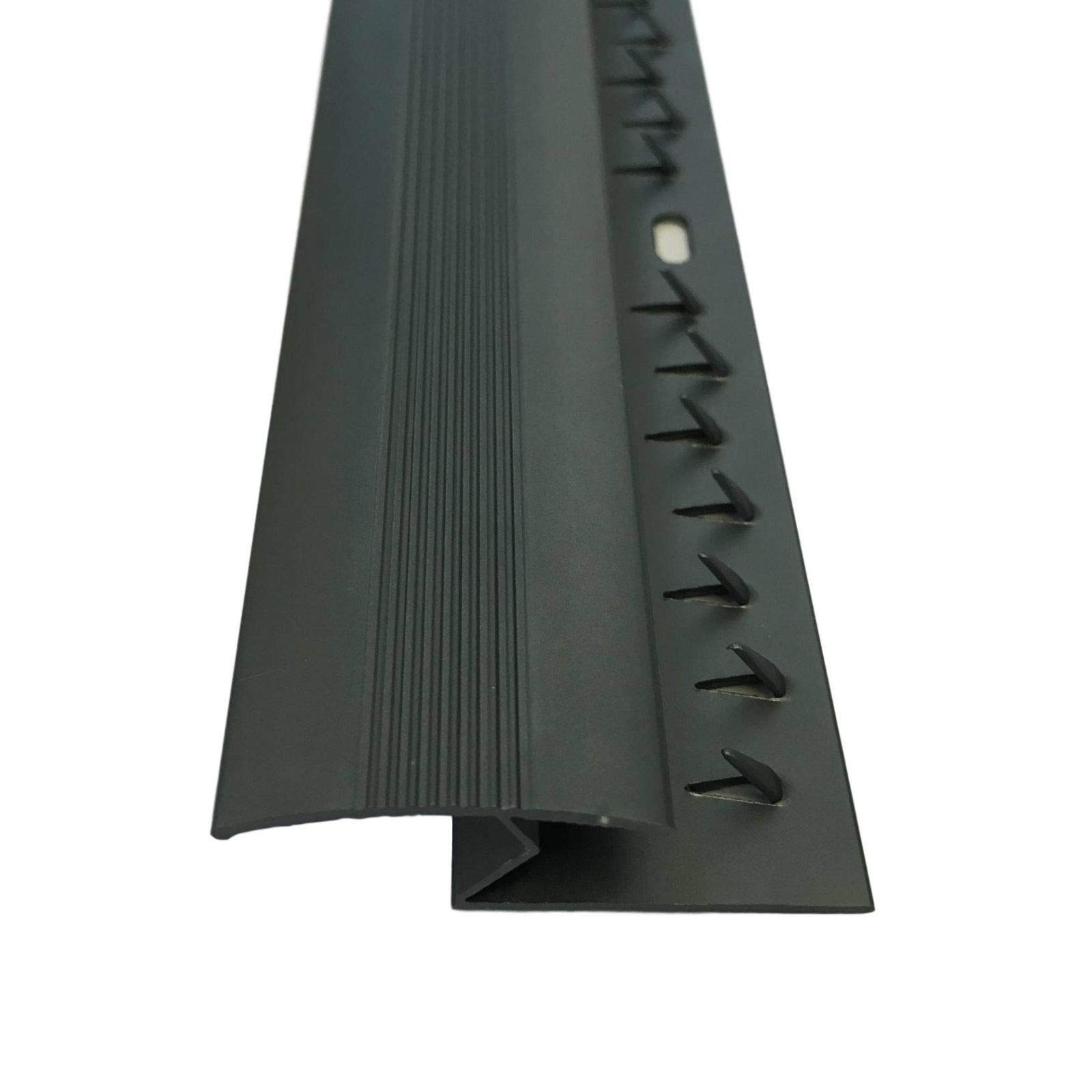 Flooring Direct Dark Grey Metal Z Edge Door Bar Trim Carpet To Laminate (900Mm, )