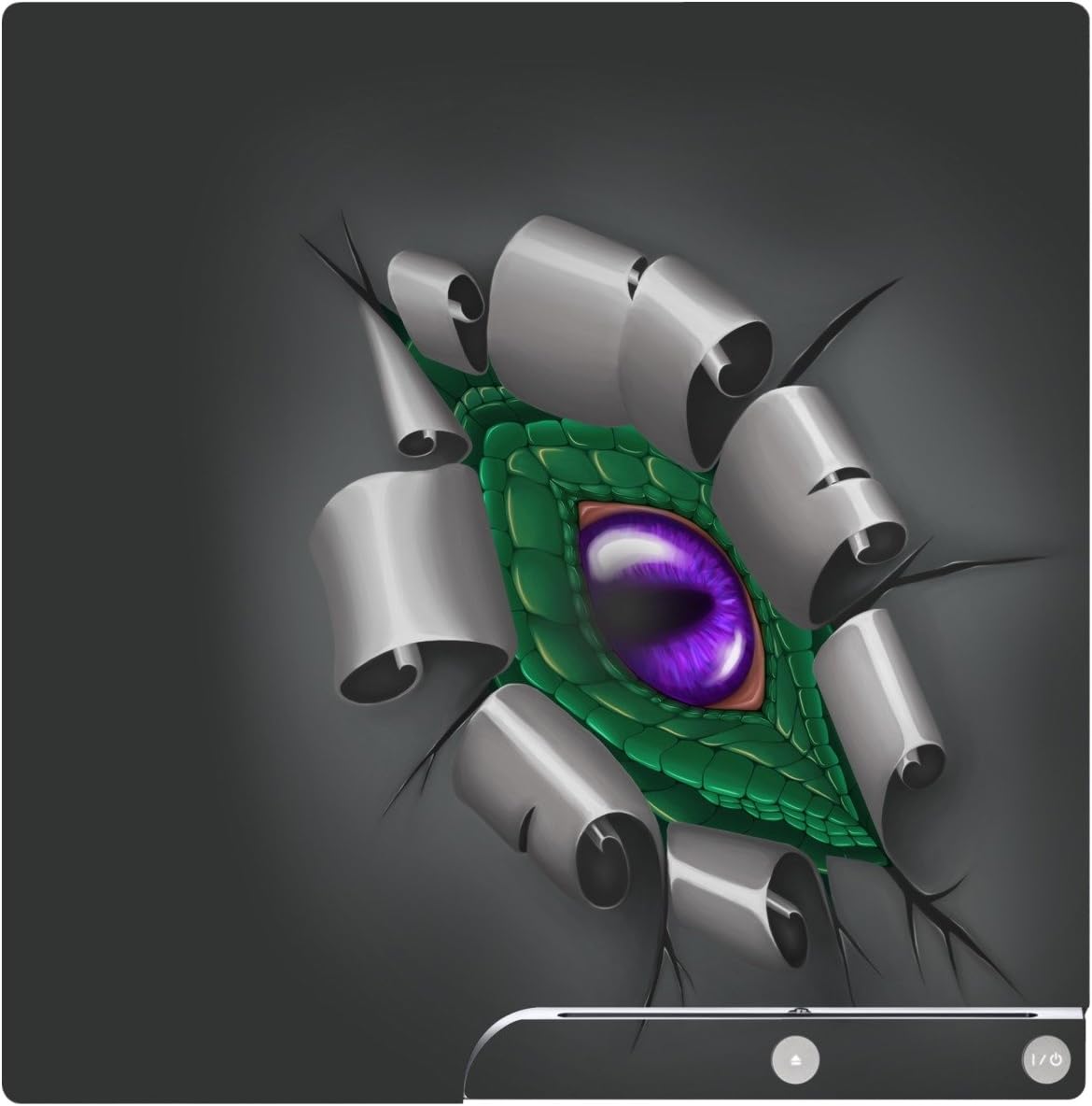 'Disagu Design Skin for Sony PS3 Slim + Controller Skin – Dragon Eye – Green