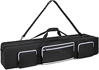 Vista 10 de Funda de Transporte para Trípode, Bolsa de Trípode Resistente con Divisor Acolchado, Bolsa de Soporte de Luz, Funda de Monopié con Cremallera Doble