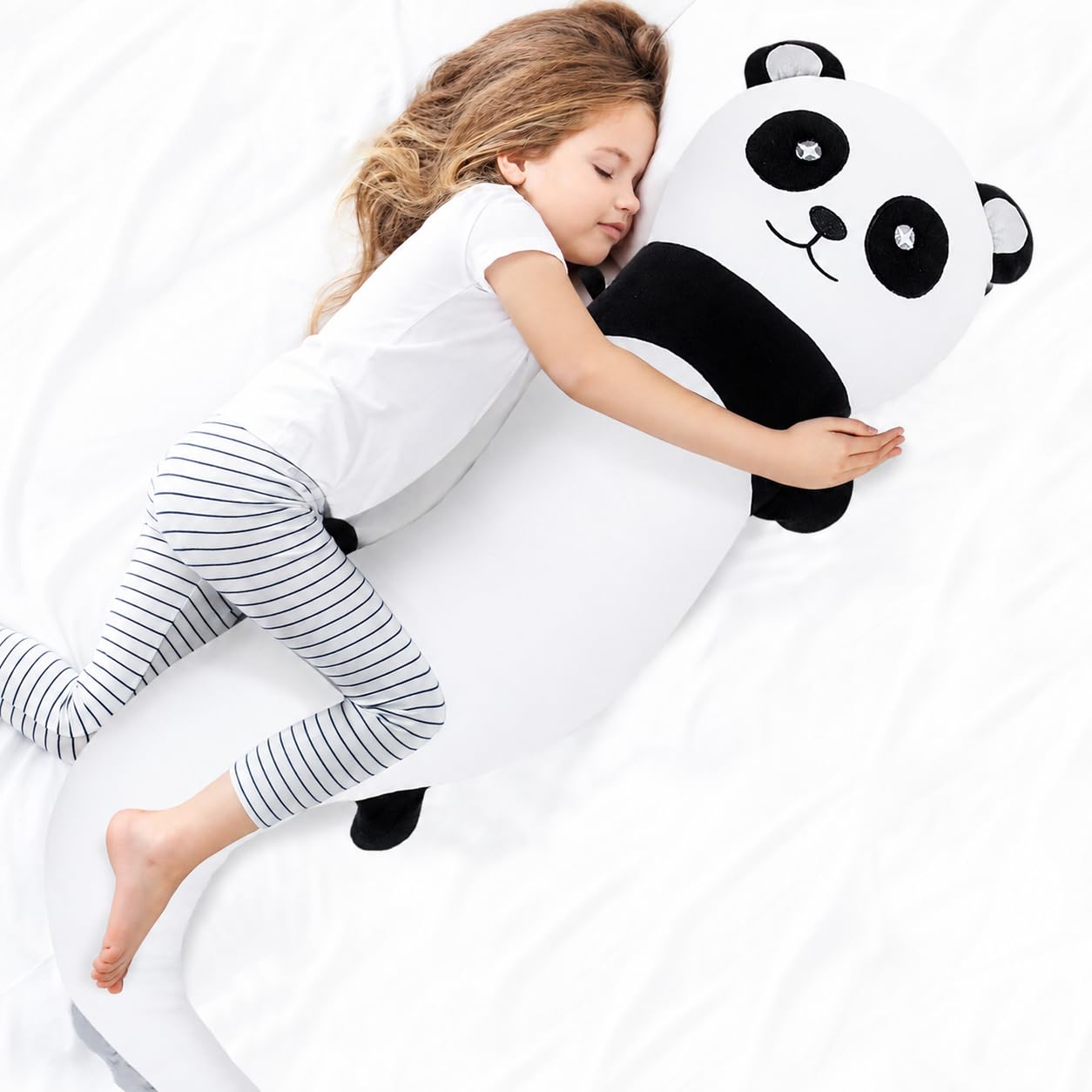 Tianmihou 48 inch Giant Panda Plush Stuffed Animal, Big Bear Glow in The Dark Fluorescent Plushies Pillow Toy, Jumbo Cute Panda Body Pillow Gifts for Kids Adults, Birthday