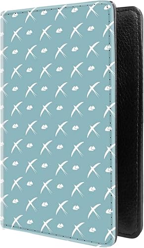 PU Leather Passport Holder Travel Wallet RFID Blocking Card Case Cover With Unique Pattern (Birds pattern