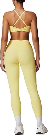 QBGJTD Womens Workout Sets Adjustable Straps Sports Bras and High Waist Leggings Sets Pilates 2 Piece Outfits for Women