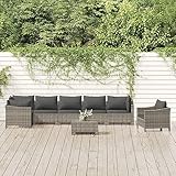 Snsowed Set de Muebles de jardín 8 pzas y Cojines ratán sintético Gris, Garden Furniture 3187285