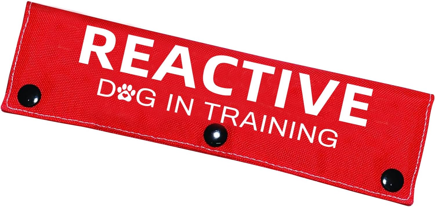 Advivio Reactive Dog in Training Do Not Pet Dog Harnessred, Funny Red Dog Leash Sleeve Wrap Dog Accessories for Puppy Dog, Dog Owner Lover Gifts Advivio Reactive Dog in Training Do Not Pet Dog Harnessred, Funny Red Dog Leash Sleeve Wrap Dog Accessories for Puppy Dog, Dog Owner Lover Gifts