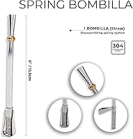 Vista 2 de Stainless Steel Yerba Mate Spring Bombilla (Straw) Made In Argentina, with bronze heat difusor. Unique disassembling spring system for easy cleaning.