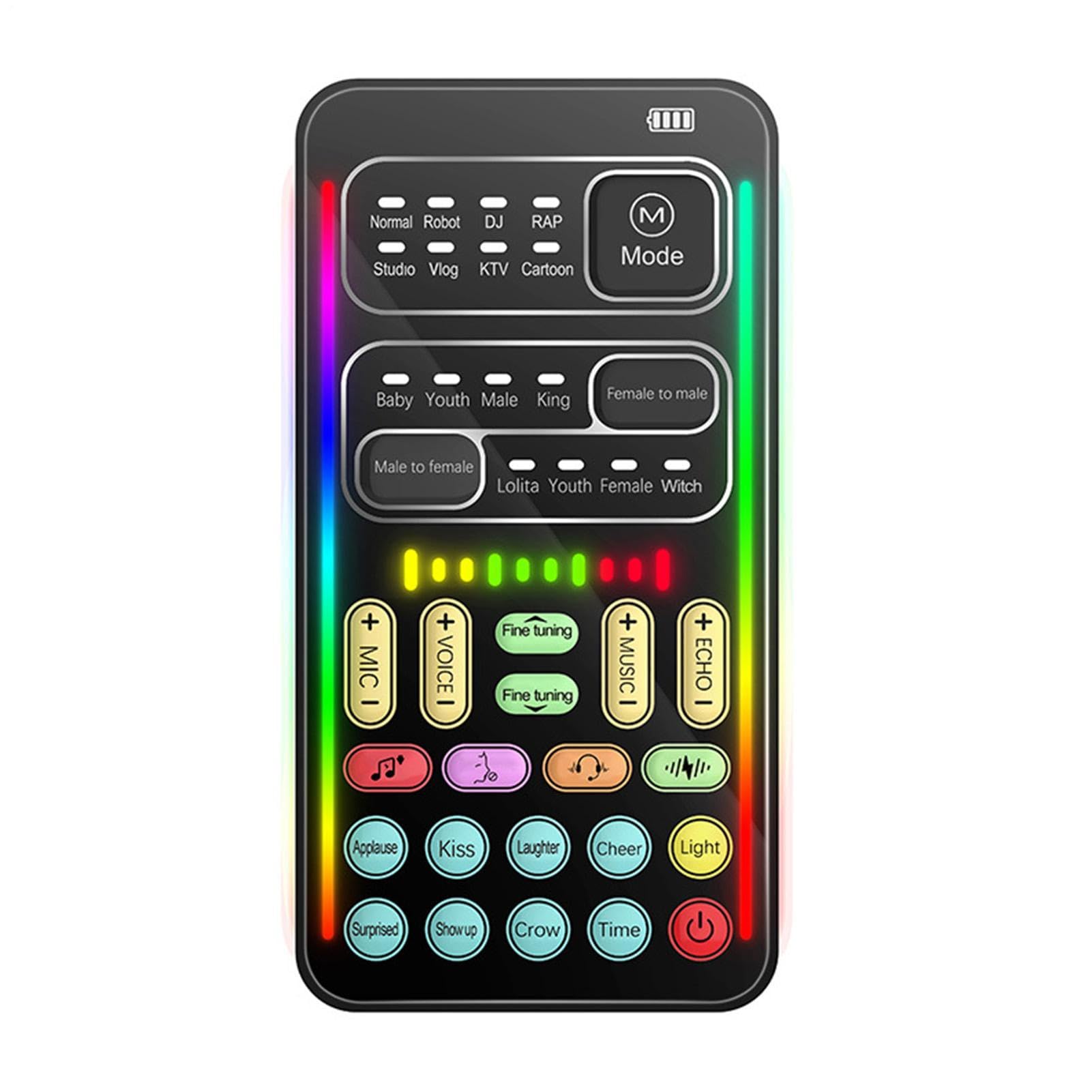 Modificateur audio portable - Changeur de voix Adultes | Mélangeur sonore compact 8 effets uniques, périphérique de transformation vocale compatible pour smartphone, ordinateur portable, tablette, con