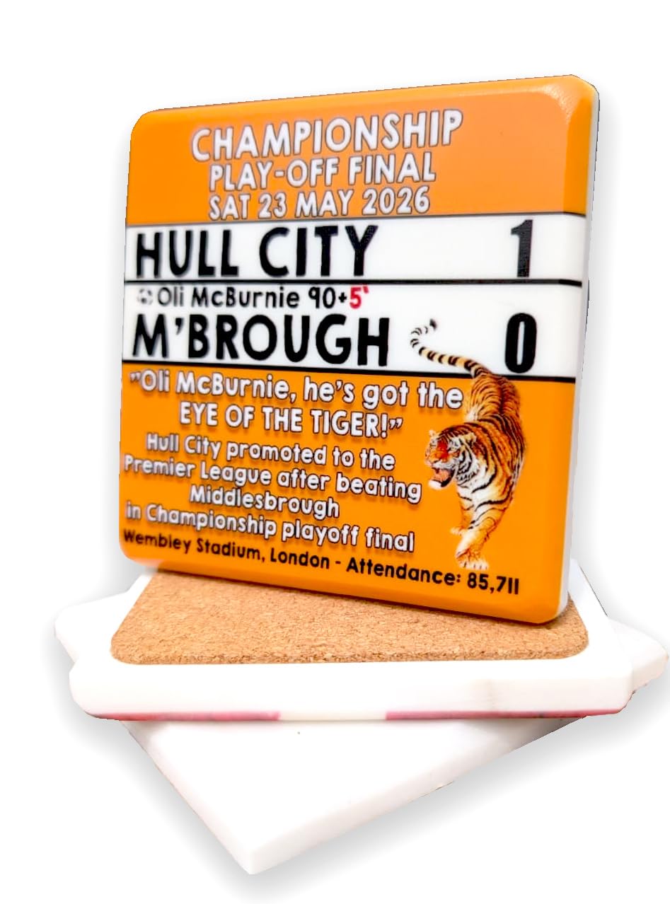 Hull promoted, 2026 Championship play-off final, Hull 1 vs 0 M'brough Oli McBurnie 90+4 | City Tigers Promoted Marble coaster