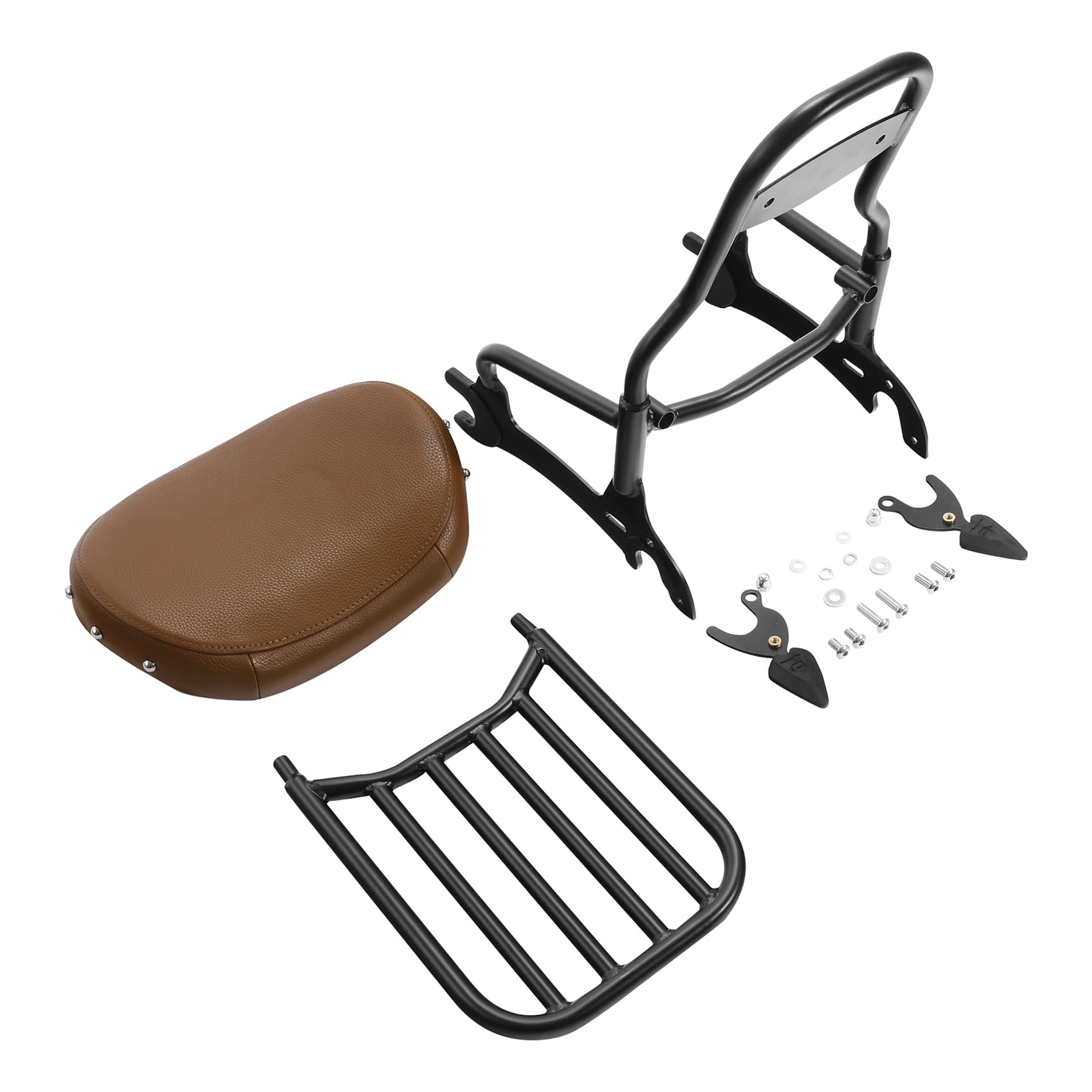 Amazon.com: TCT-MOTORPARTS Sissy Bar Backrest Pad Luggage Rack Fit