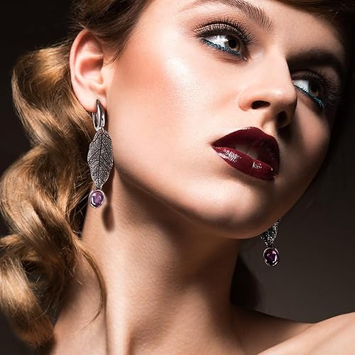 Miniatura 7 de Juego de 12 pares de aretes colgantes vintage de cristal turquesa para mujer, aretes de aro con circonita cúbica, aretes de aro para regalo de