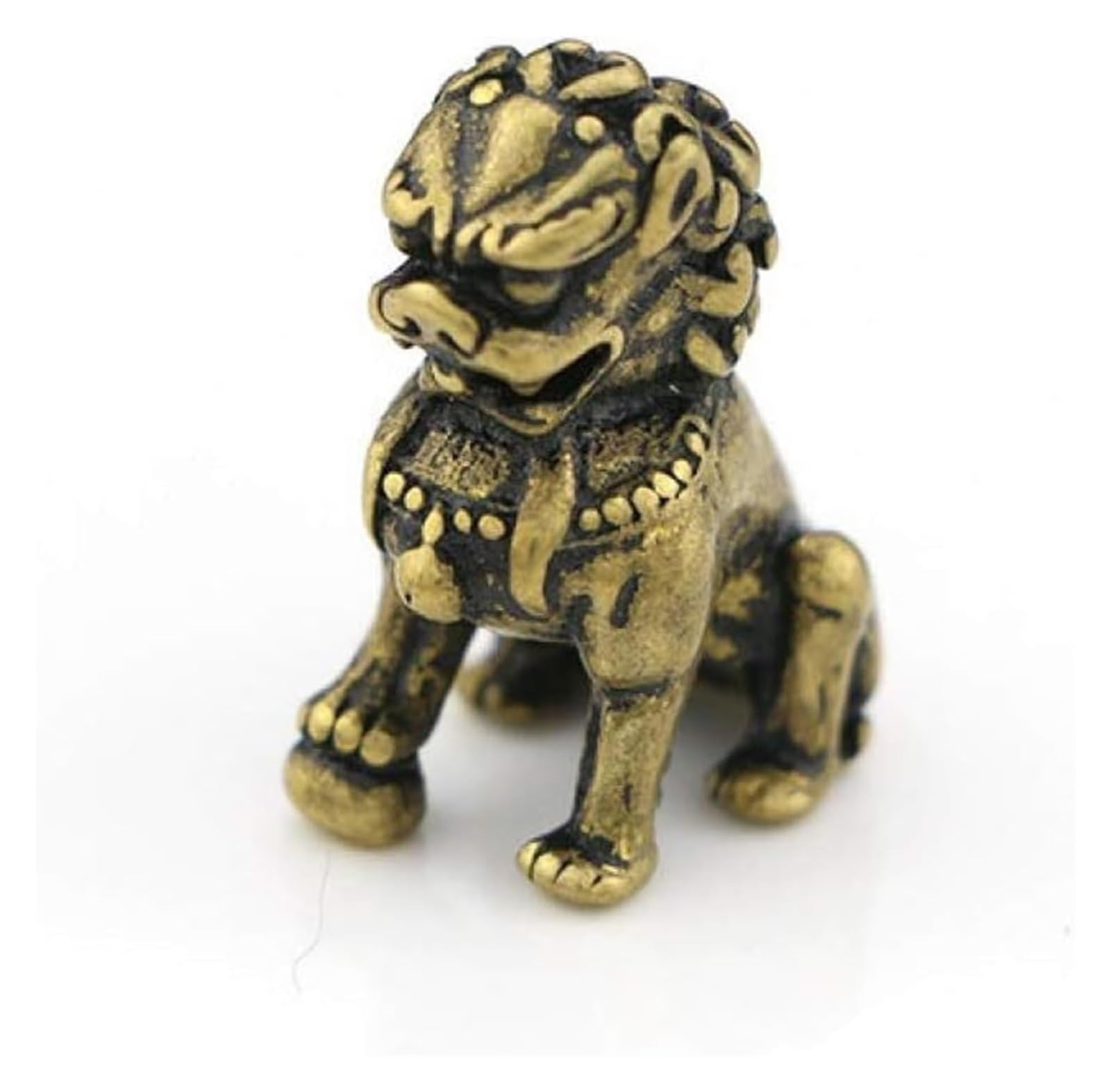 XCFTYRU Vintage Brass Statue， Lion Statue Ornaments Retro Brass Animal Kirin Miniatures Figurines Home Decor