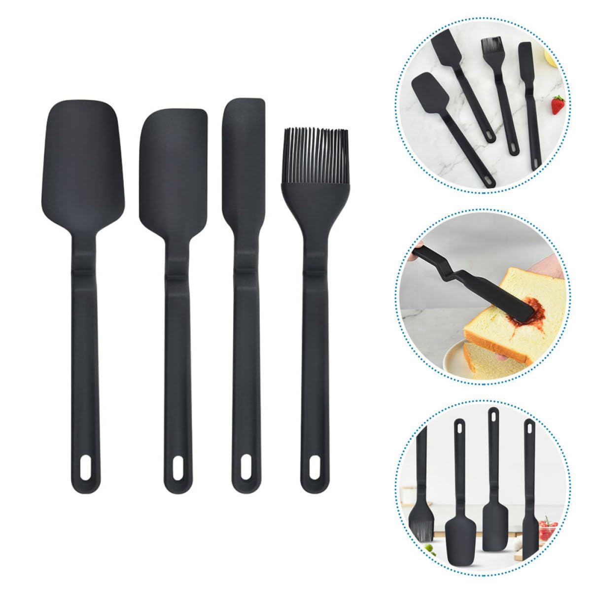 1 Satz Küchen Backwerkzeug Set Teiliges Silikon Spatel und Öl Pinsel Set für Backen Hitzebeständig Ergonomischer Griff Einfach zu Reinigen zum Dekorieren von Kuchen und Desserts