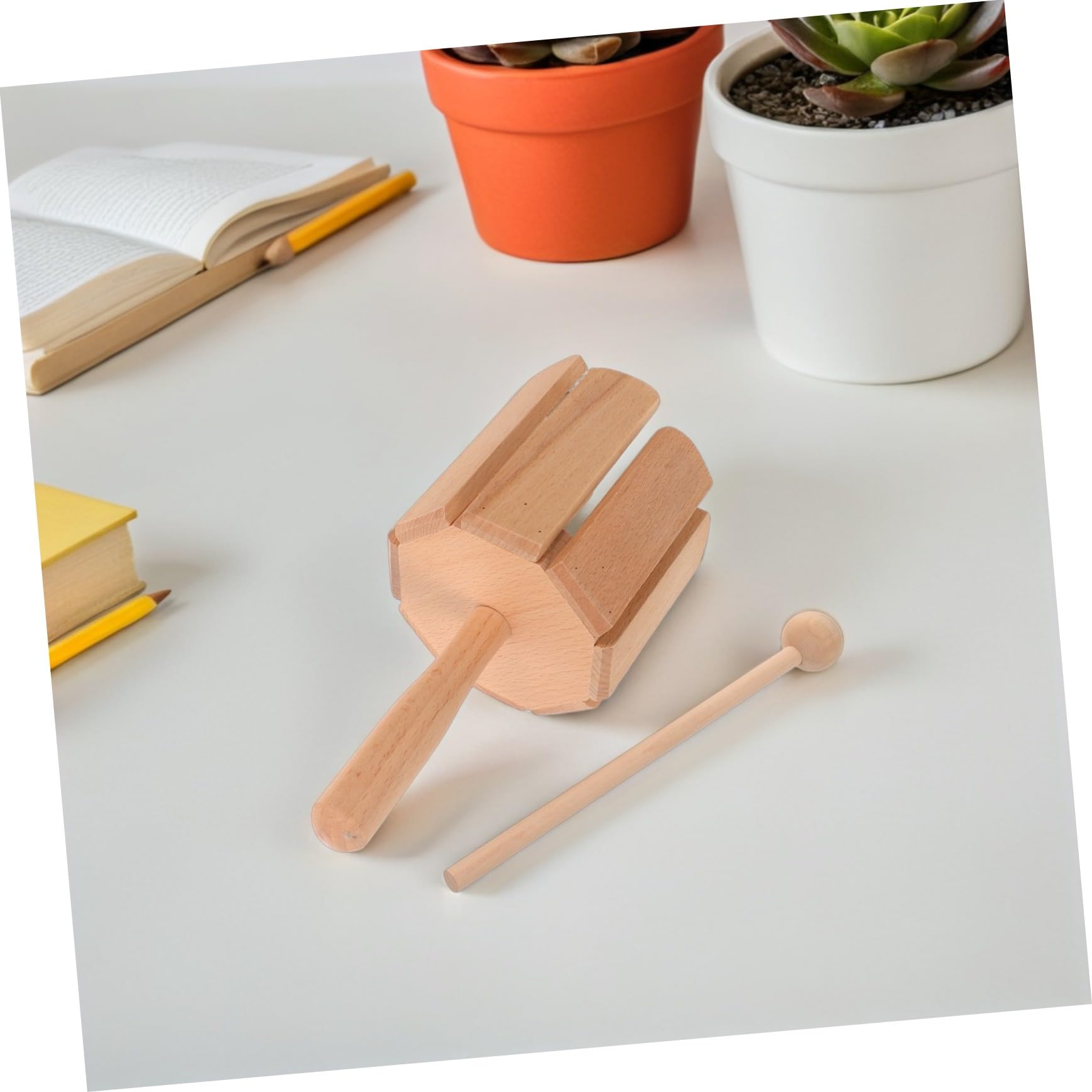 2 Piezas Instrumento Orff de Madera Juguete Musical Infantil de con Instrumento de Percusión para Desarrollo y Coordinación
