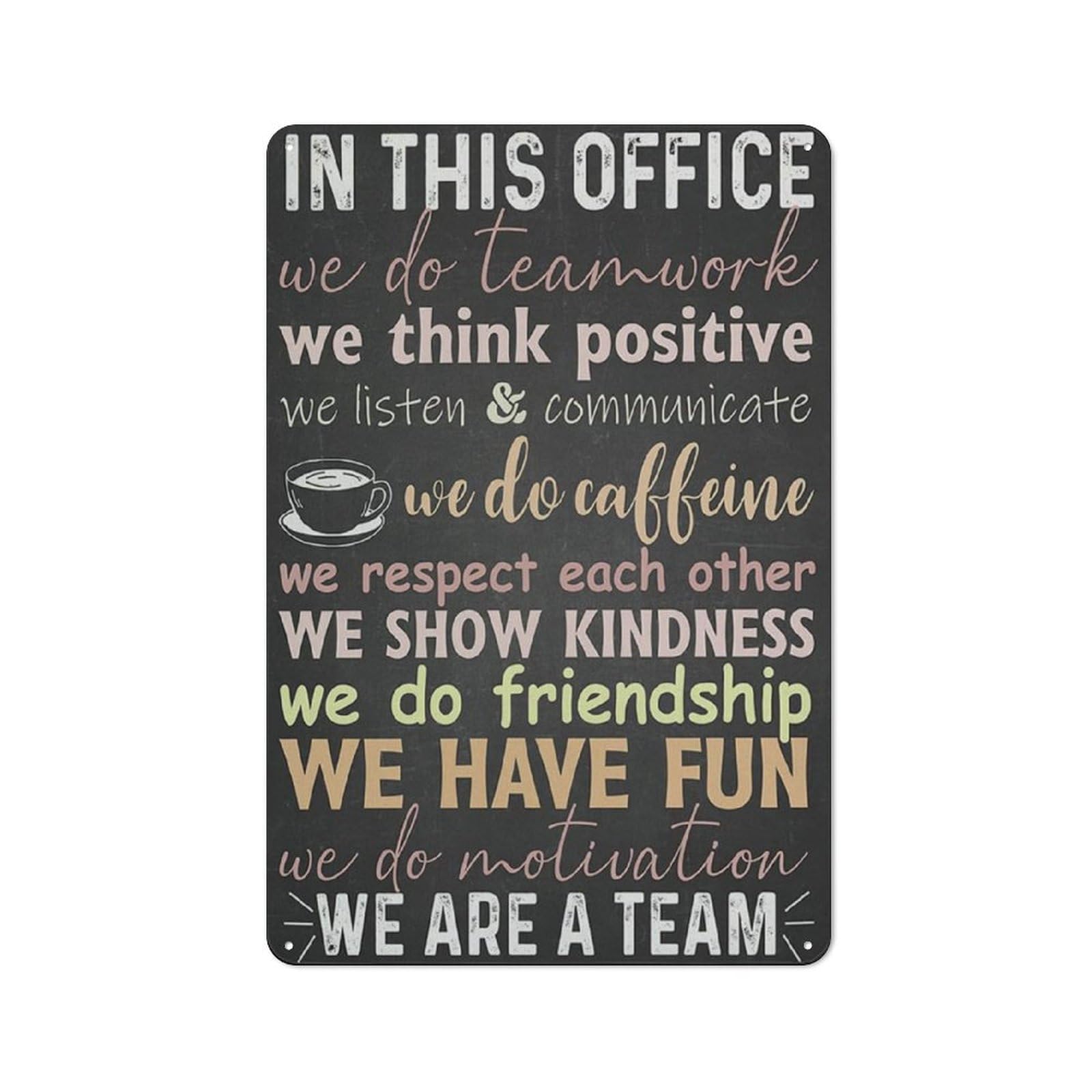Jaesxxco Tin Sign5 Funny Sign Vintage Tin Metal Sign Office Metal Posters Decor We Do Motivation We Are A Team Poster Painting Print Signs Positive Teamwork Picture For Home Office Decor 12X16 Inch