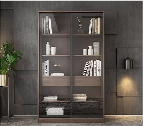 Miniatura 2 de Estantería multifuncional de piso a techo, estantería de cristal para puerta corrediza, gabinete de almacenamiento adecuado para sala de estar,