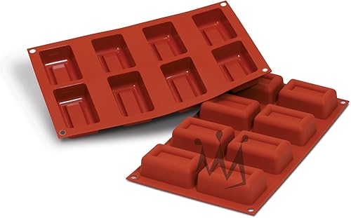 Miniatura 1 de Silikomart Molde de silicona profesional SF090, lingote de 2.43 onzas, 2.93 pulgadas x 1.87 pulgadas x 1.10 pulgadas de alto, 8 cavidades