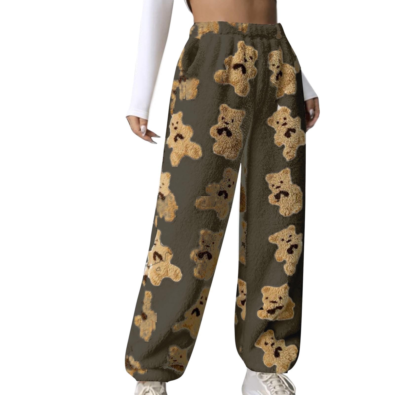 Generisch Winterhose Damen Teddyhose Fleecehose Warm