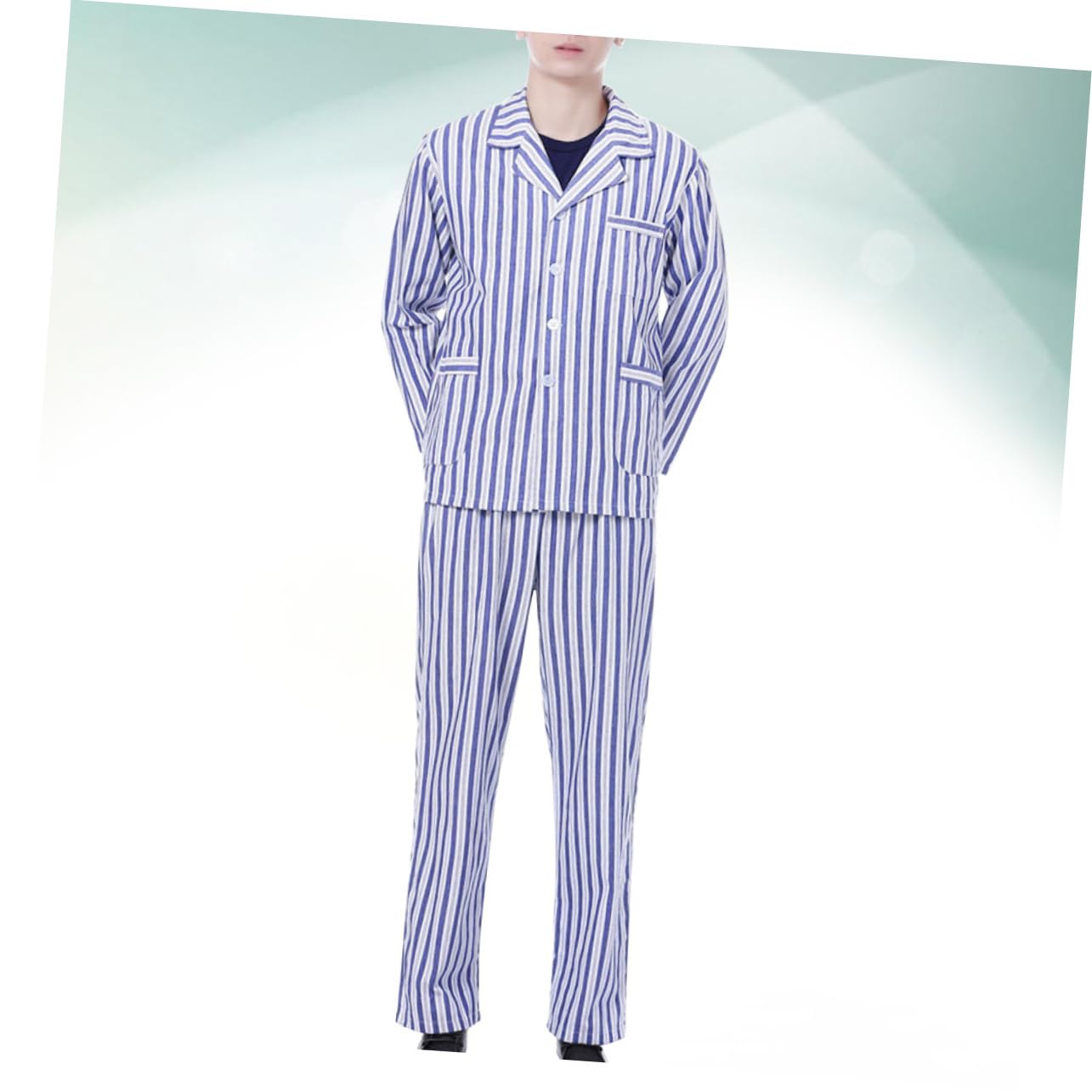 LIFKOME 1 Set Pigiama Paziente Pigiama in Cotone Pigiama A Maniche Lunghe Abbigliamento Ospedaliero Pigiama per Adulti